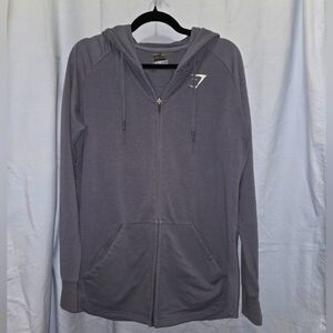 G207. Gymshark Zip-Up Hoodie in Blue/Gray - Size L